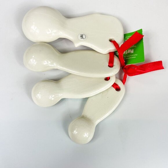 Hand-Painted Ceramic Snowman Measuring Spoons Set Of 4 By Pier 1 - Picture 2 of 2